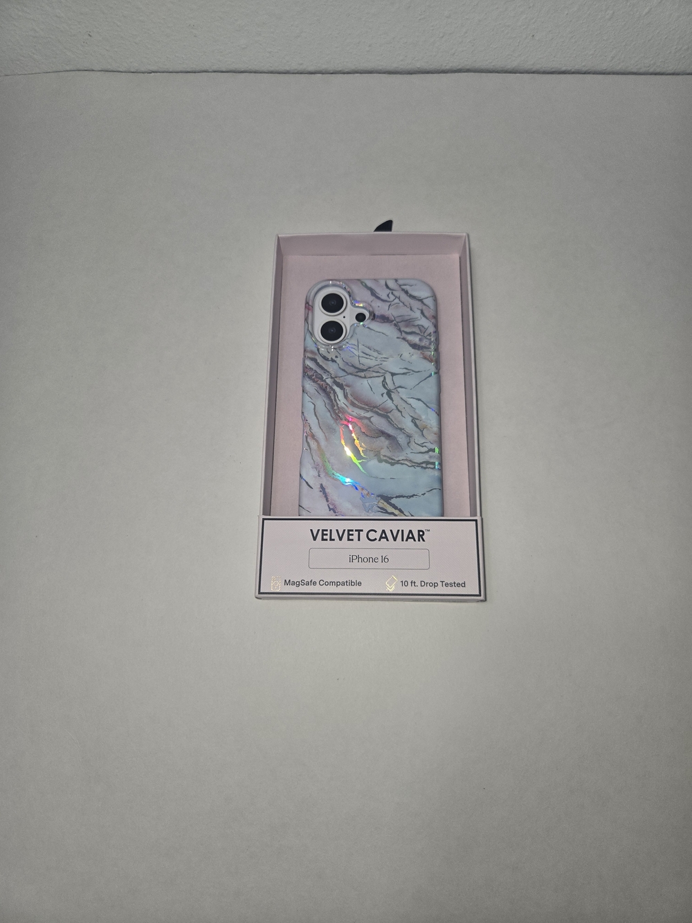 Velvet Caviar Marble Holographic iPhone Case - Pink & Blue